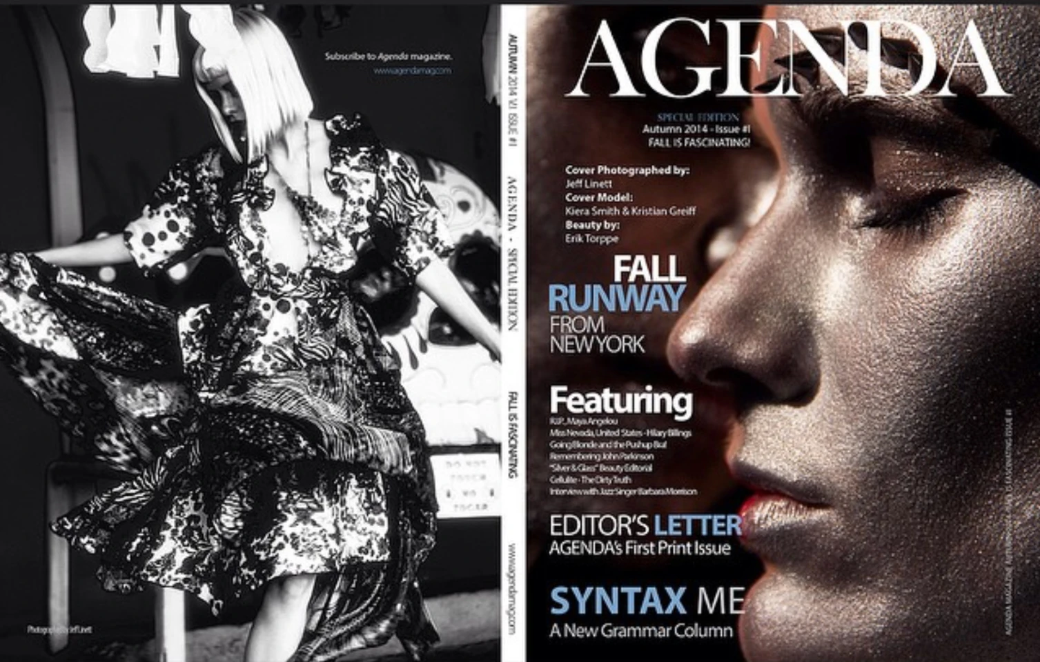 AGENDA magazine cover photographed by Jeff Linett